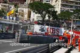 The race is stopped as Pastor Maldonado (VEN) Williams FW35 crashes at Tabac. 26.05.2013. Formula 1 World Championship, Rd 6, Monaco Grand Prix, Monte Carlo, Monaco, Race Day.