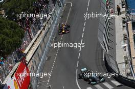 Lewis Hamilton (GBR) Mercedes AMG F1 W04 leads Sebastian Vettel (GER) Red Bull Racing RB9. 26.05.2013. Formula 1 World Championship, Rd 6, Monaco Grand Prix, Monte Carlo, Monaco, Race Day.