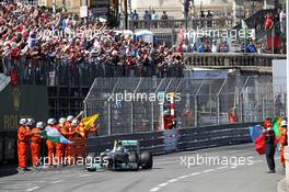 Race winner Nico Rosberg (GER) Mercedes AMG F1 W04 celebrates at the end of the race. 26.05.2013. Formula 1 World Championship, Rd 6, Monaco Grand Prix, Monte Carlo, Monaco, Race Day.