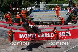 Felipe Massa (BRA) Ferrari F138 crashed out of the race at Ste Devote. 26.05.2013. Formula 1 World Championship, Rd 6, Monaco Grand Prix, Monte Carlo, Monaco, Race Day.