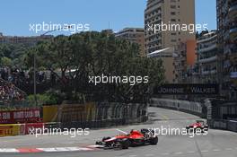 Max Chilton (GBR) Marussia F1 Team MR02 leads Jules Bianchi (FRA) Marussia F1 Team MR02. 26.05.2013. Formula 1 World Championship, Rd 6, Monaco Grand Prix, Monte Carlo, Monaco, Race Day.