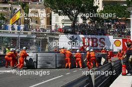 The race is stopped as Pastor Maldonado (VEN) Williams FW35 crashes at Tabac. 26.05.2013. Formula 1 World Championship, Rd 6, Monaco Grand Prix, Monte Carlo, Monaco, Race Day.