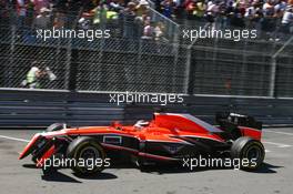 Jules Bianchi (FRA) Marussia F1 Team MR02 with a broken front wing. 26.05.2013. Formula 1 World Championship, Rd 6, Monaco Grand Prix, Monte Carlo, Monaco, Race Day.