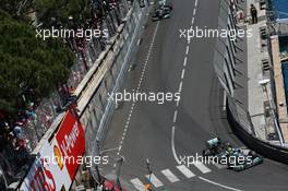 Nico Rosberg (GER) Mercedes AMG F1 W04 leads team mate Lewis Hamilton (GBR) Mercedes AMG F1 W04. 26.05.2013. Formula 1 World Championship, Rd 6, Monaco Grand Prix, Monte Carlo, Monaco, Race Day.