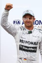 Pole for Nico Rosberg (GER) Mercedes AMG F1 W04 2nd Lewis Hamilton (GBR) Mercedes AMG F1 and 3rd Sebastian Vettel (GER) Red Bull Racing  25.05.2013. Formula 1 World Championship, Rd 6, Monaco Grand Prix, Monte Carlo, Monaco, Qualifying Day