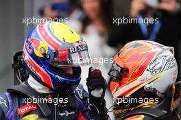 (L to R): Mark Webber (AUS) Red Bull Racing with Kimi Raikkonen (FIN) Lotus F1 Team. 25.05.2013. Formula 1 World Championship, Rd 6, Monaco Grand Prix, Monte Carlo, Monaco, Qualifying Day