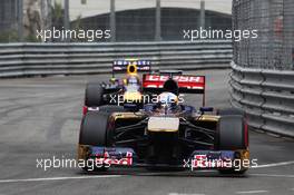Jean-Eric Vergne (FRA) Scuderia Toro Rosso STR8 leads Mark Webber (AUS) Red Bull Racing RB9. 25.05.2013. Formula 1 World Championship, Rd 6, Monaco Grand Prix, Monte Carlo, Monaco, Qualifying Day
