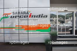 Sahara Force India F1 Team motorhome. 25.05.2013. Formula 1 World Championship, Rd 6, Monaco Grand Prix, Monte Carlo, Monaco, Qualifying Day