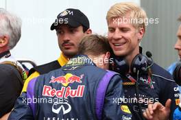 Sebastian Vettel (GER) Red Bull Racing with Heikki Huovinen (FIN) the new physio for Sebastian Vettel. 25.05.2013. Formula 1 World Championship, Rd 6, Monaco Grand Prix, Monte Carlo, Monaco, Qualifying Day