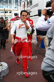 Felipe Massa (BRA) Ferrari walks back to the pits after he crashed in the third practice session. 25.05.2013. Formula 1 World Championship, Rd 6, Monaco Grand Prix, Monte Carlo, Monaco, Qualifying Day