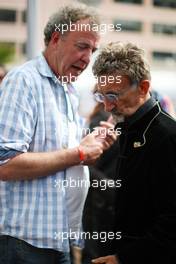 (L to R): Jeremy Clarkson (GBR) Top Gear TV Presenter with Eddie Jordan (IRE) BBC Television Pundit. 25.05.2013. Formula 1 World Championship, Rd 6, Monaco Grand Prix, Monte Carlo, Monaco, Qualifying Day