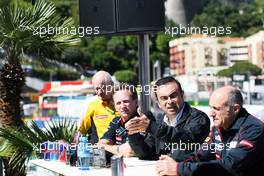 (L to R): Christian Horner (GBR) Red Bull Racing Team Principal with Carlos Ghosn (FRA) Chairman of Renault and Franz Tost (AUT) Scuderia Toro Rosso Team Principal. 26.05.2013. Formula 1 World Championship, Rd 6, Monaco Grand Prix, Monte Carlo, Monaco, Race Day.