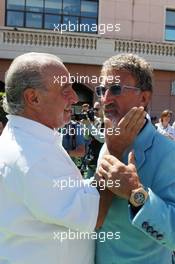 (L to R): Philip Green (GBR) CEO Arcadia Group with Eddie Jordan (IRE) BBC Television Pundit. 26.05.2013. Formula 1 World Championship, Rd 6, Monaco Grand Prix, Monte Carlo, Monaco, Race Day.