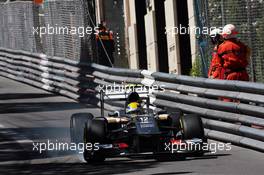Esteban Gutierrez (MEX) Sauber C32 locks up under braking. 23.05.2013. Formula 1 World Championship, Rd 6, Monaco Grand Prix, Monte Carlo, Monaco, Practice Day.