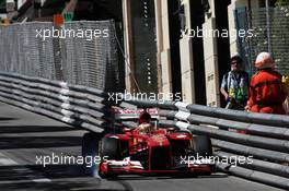 Fernando Alonso (ESP) Ferrari F138 locks up under braking. 23.05.2013. Formula 1 World Championship, Rd 6, Monaco Grand Prix, Monte Carlo, Monaco, Practice Day.