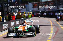 Paul di Resta (GBR) Sahara Force India VJM06 leaves the pits. 23.05.2013. Formula 1 World Championship, Rd 6, Monaco Grand Prix, Monte Carlo, Monaco, Practice Day.