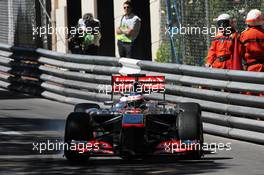 Jenson Button (GBR) McLaren MP4-28 locks up under braking. 23.05.2013. Formula 1 World Championship, Rd 6, Monaco Grand Prix, Monte Carlo, Monaco, Practice Day.
