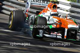 Adrian Sutil (GER) Sahara Force India VJM06 locks up under braking. 23.05.2013. Formula 1 World Championship, Rd 6, Monaco Grand Prix, Monte Carlo, Monaco, Practice Day.