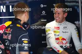 Sebastian Vettel (GER) Red Bull Racing with Heikki Huovinen (FIN) Personal Trainer. 23.05.2013. Formula 1 World Championship, Rd 6, Monaco Grand Prix, Monte Carlo, Monaco, Practice Day.