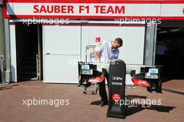 Sauber C32 nosecone. 22.05.2013. Formula 1 World Championship, Rd 6, Monaco Grand Prix, Monte Carlo, Monaco, Preparation Day.