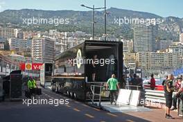 Lotus F1 Team truck in the pits. 20.05.2013. Formula 1 World Championship, Rd 6, Monaco Grand Prix, Monte Carlo, Monaco, Monday