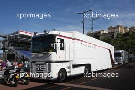 Williams truck. 20.05.2013. Formula 1 World Championship, Rd 6, Monaco Grand Prix, Monte Carlo, Monaco, Monday