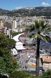 Scenic view of the pits. 22.05.2013. Formula 1 World Championship, Rd 6, Monaco Grand Prix, Monte Carlo, Monaco, Preparation Day.
