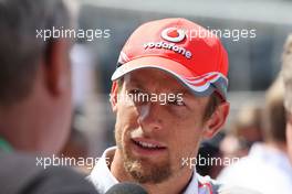 Jenson Button (GBR) McLaren with the media. 22.05.2013. Formula 1 World Championship, Rd 6, Monaco Grand Prix, Monte Carlo, Monaco, Preparation Day.