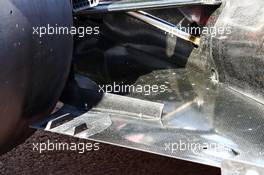 Williams FW35 exhaust and floor detail. 22.05.2013. Formula 1 World Championship, Rd 6, Monaco Grand Prix, Monte Carlo, Monaco, Preparation Day.