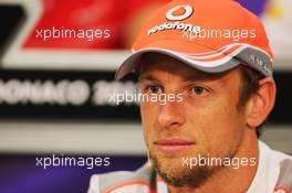 Jenson Button (GBR) McLaren in the FIA Press Conference. 22.05.2013. Formula 1 World Championship, Rd 6, Monaco Grand Prix, Monte Carlo, Monaco, Preparation Day.