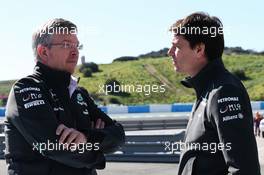 (L to R): Ross Brawn (GBR) Mercedes AMG F1 Team Principal with Toto Wolff (GER) Mercedes AMG F1 Shareholder and Executive Director. 04.02.2013. Mercedes AMG F1 W04 Launch, Jerez, Spain.