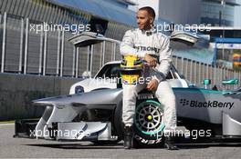 Lewis Hamilton (GBR) Mercedes AMG F1 with the new Mercedes AMG F1 W04. 04.02.2013. Mercedes AMG F1 W04 Launch, Jerez, Spain.