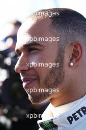 Lewis Hamilton (GBR) Mercedes AMG F1 with the media. 04.02.2013. Mercedes AMG F1 W04 Launch, Jerez, Spain.