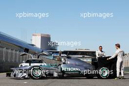 Lewis Hamilton (GBR) Mercedes AMG F1 and team mate Nico Rosberg (GER) Mercedes AMG F1 unveil the new Mercedes AMG F1 W04. 04.02.2013. Mercedes AMG F1 W04 Launch, Jerez, Spain.