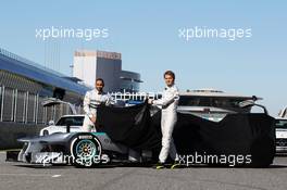 Lewis Hamilton (GBR) Mercedes AMG F1 and team mate Nico Rosberg (GER) Mercedes AMG F1 unveil the new Mercedes AMG F1 W04. 04.02.2013. Mercedes AMG F1 W04 Launch, Jerez, Spain.