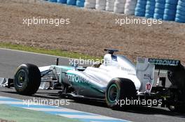 Lewis Hamilton (GBR) Mercedes AMG F1 W04 has his first run. 04.02.2013. Mercedes AMG F1 W04 Launch, Jerez, Spain.