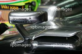 Mercedes AMG F1 W04 sidepod detail. 22.03.2013. Formula 1 World Championship, Rd 2, Malaysian Grand Prix, Sepang, Malaysia, Friday.
