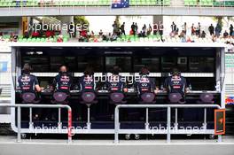 Red Bull Racing pit gantry. 22.03.2013. Formula 1 World Championship, Rd 2, Malaysian Grand Prix, Sepang, Malaysia, Friday.