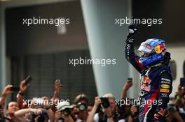 Race winner Sebastian Vettel (GER) Red Bull Racing celebrates in parc ferme. 24.03.2013. Formula 1 World Championship, Rd 2, Malaysian Grand Prix, Sepang, Malaysia, Sunday.