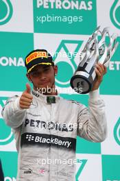 3rd place Lewis Hamilton (GBR) Mercedes AMG F1  24.03.2013. Formula 1 World Championship, Rd 2, Malaysian Grand Prix, Sepang, Malaysia, Sunday.