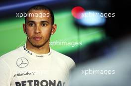 Third placed Lewis Hamilton (GBR) Mercedes AMG F1 in the FIA Press Conference. 24.03.2013. Formula 1 World Championship, Rd 2, Malaysian Grand Prix, Sepang, Malaysia, Sunday.