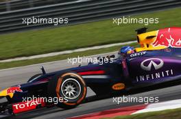 Sebastian Vettel (GER) Red Bull Racing RB9. 24.03.2013. Formula 1 World Championship, Rd 2, Malaysian Grand Prix, Sepang, Malaysia, Sunday.