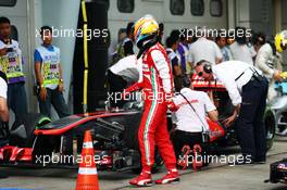 Fernando Alonso (ESP) Ferrari in parc ferme. 23.03.2013. Formula 1 World Championship, Rd 2, Malaysian Grand Prix, Sepang, Malaysia, Saturday.