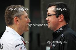(L to R): Nick Fry (GBR) Mercedes AMG F1 Chief Executive Officer with Eric Boullier (FRA) Lotus F1 Team Principal. 24.03.2013. Formula 1 World Championship, Rd 2, Malaysian Grand Prix, Sepang, Malaysia, Sunday.