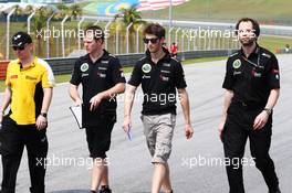 Romain Grosjean (FRA) Lotus F1 Team walks the circuit. 21.03.2013. Formula 1 World Championship, Rd 2, Malaysian Grand Prix, Sepang, Malaysia, Thursday.