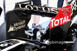 Lotus F1 E21 rear wing. 21.03.2013. Formula 1 World Championship, Rd 2, Malaysian Grand Prix, Sepang, Malaysia, Thursday.
