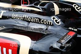 Lotus F1 E21 engine cover detail. 21.03.2013. Formula 1 World Championship, Rd 2, Malaysian Grand Prix, Sepang, Malaysia, Thursday.