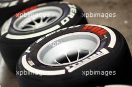Pirelli tyres for Paul di Resta (GBR) Sahara Force India F1. 21.03.2013. Formula 1 World Championship, Rd 2, Malaysian Grand Prix, Sepang, Malaysia, Thursday.