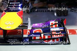 Red Bull Racing RB9 nosecone and front wing. 20.09.2013. Formula 1 World Championship, Rd 13, Singapore Grand Prix, Singapore, Singapore, Practice Day.