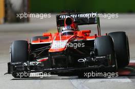 Jules Bianchi (FRA) Marussia F1 Team MR02. 20.09.2013. Formula 1 World Championship, Rd 13, Singapore Grand Prix, Singapore, Singapore, Practice Day.